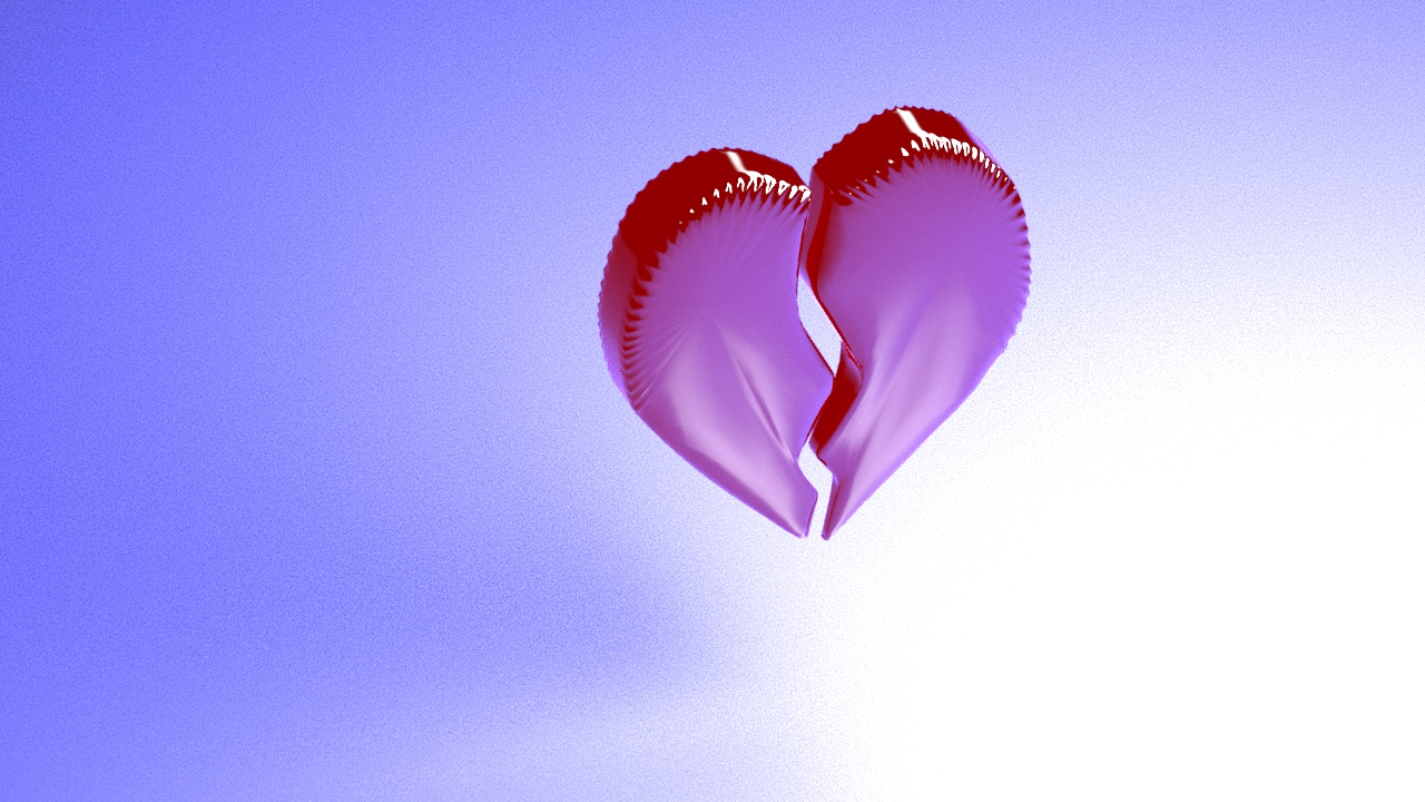3d rendered broken heart